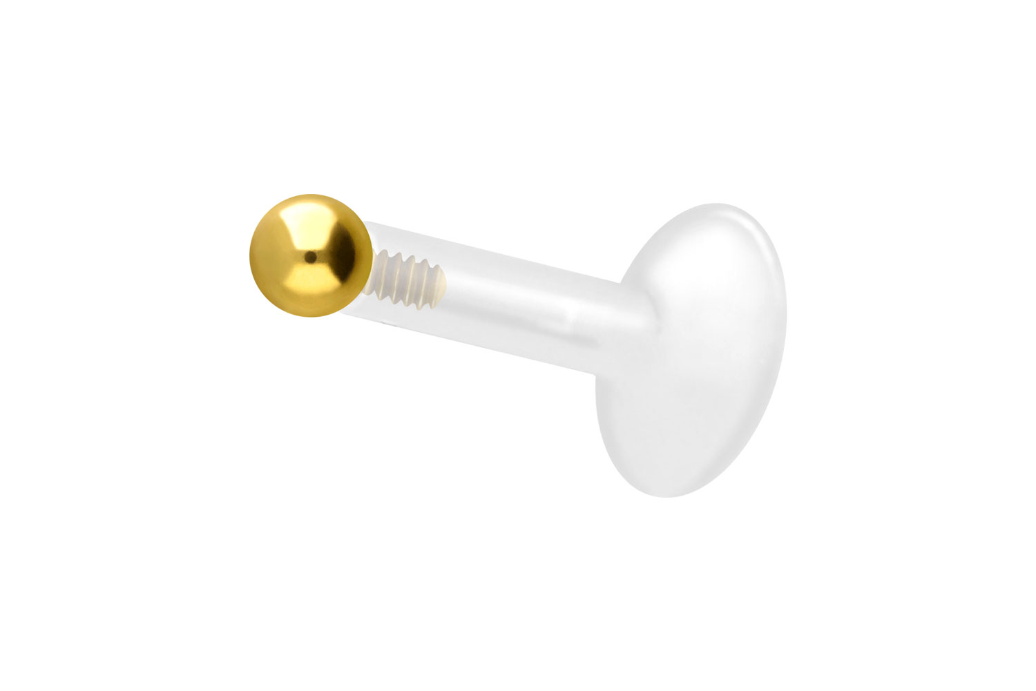 PTFE Labret Piercing mit Innengewinde + Titan-Aufsatz KUGEL